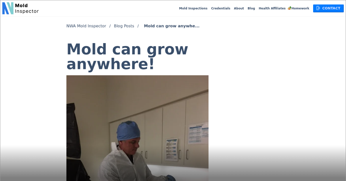 Mold can grow anywhere! NWA Mold Inspector